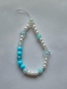 🌊 Ocean Blue Pearl & Dual Star Beaded Phone Charm 🌊